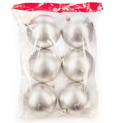 Набор шаров новогодних Ausini VT25-04017-2 серебристый 6шт