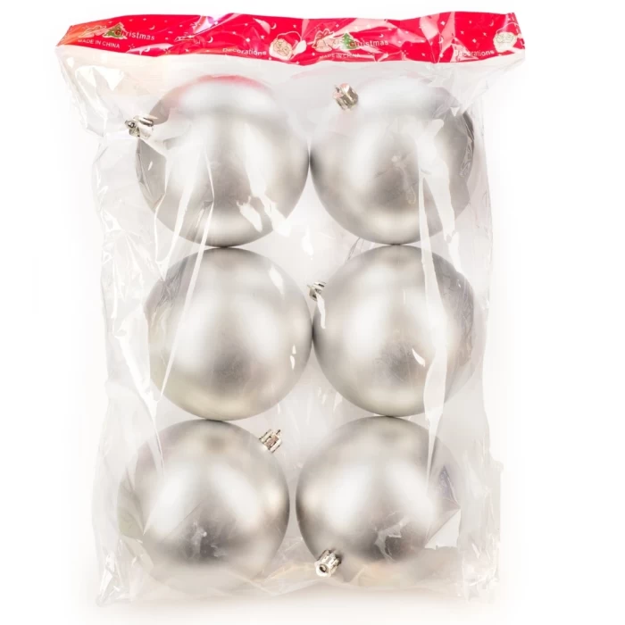 Набор шаров новогодних Ausini VT25-04017-2 серебристый 6шт