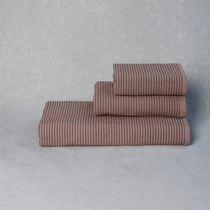 Полотенце махровое ТМ "ЦУМ" Полоска беж/кофе 70х140 см