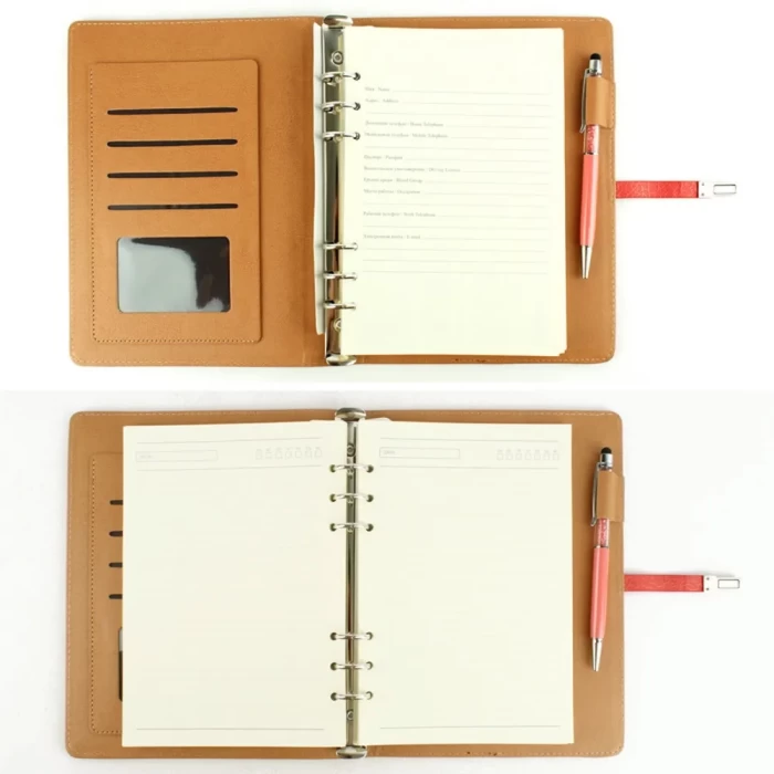 Набор подарочный Ежедневник на кольцах А5 + ручка Darvish ассорти