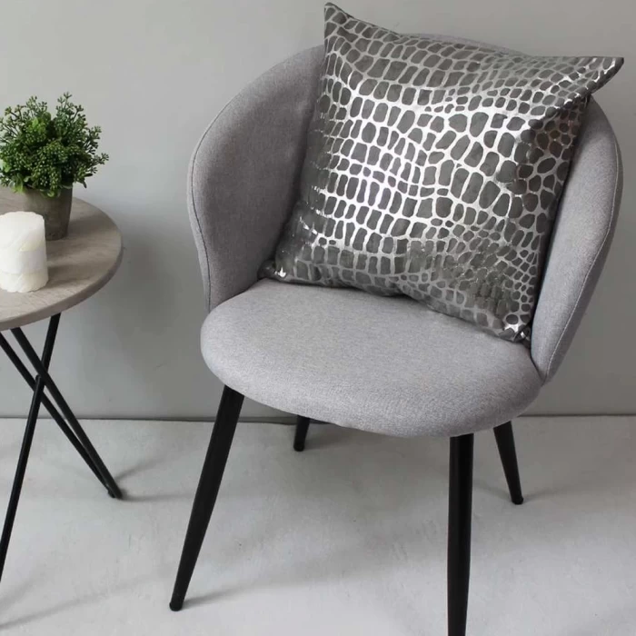 Подушка декоративная Matex  Luxury Крокодил серебро/серый 45х45