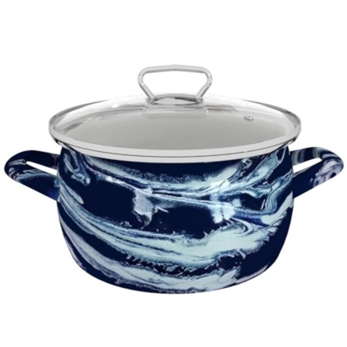 Кастрюля Сантэкс 1-2415111 белый/шейк синий-белый 1.5л