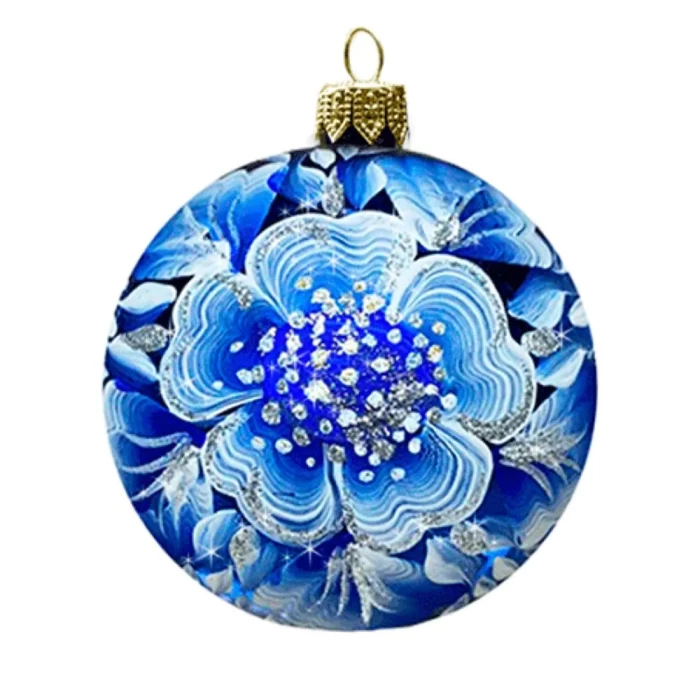 Шар стеклянный декорированный Декар Рождественский цветок 80 в26