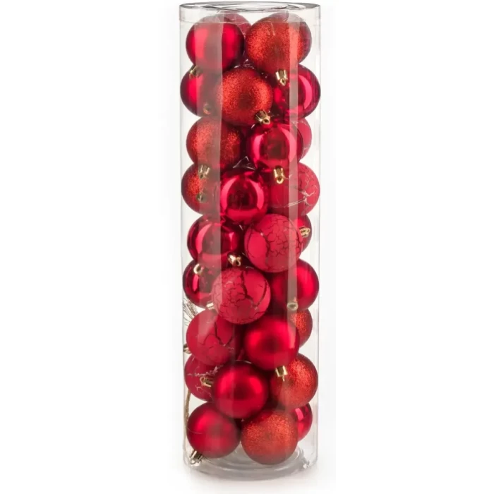 Набор шаров новогодних Ausini VT25-04019-3 красный 36шт