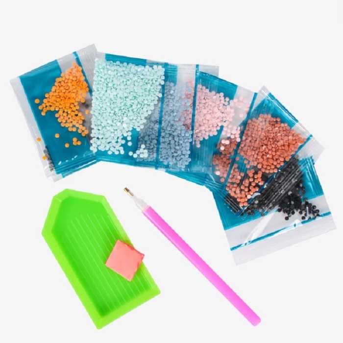 Алмазная мозаика "Два кролика и бабочки" DV-9514-1