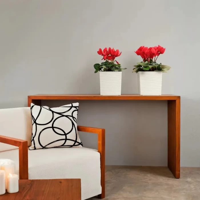 Кашпо пластмассовое Juka dluto кремовое 25×25×25см