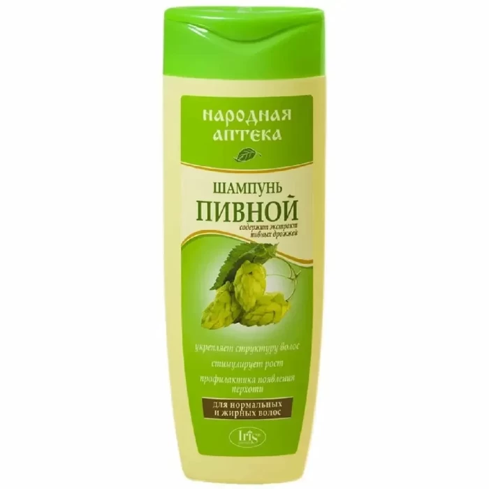 Шампунь Iris Cosmetic Народная аптека Пивной 400мл