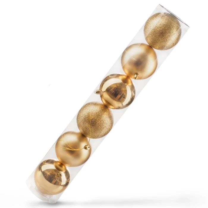Набор шаров новогодних Ausini VT25-04009-1 золото 6шт