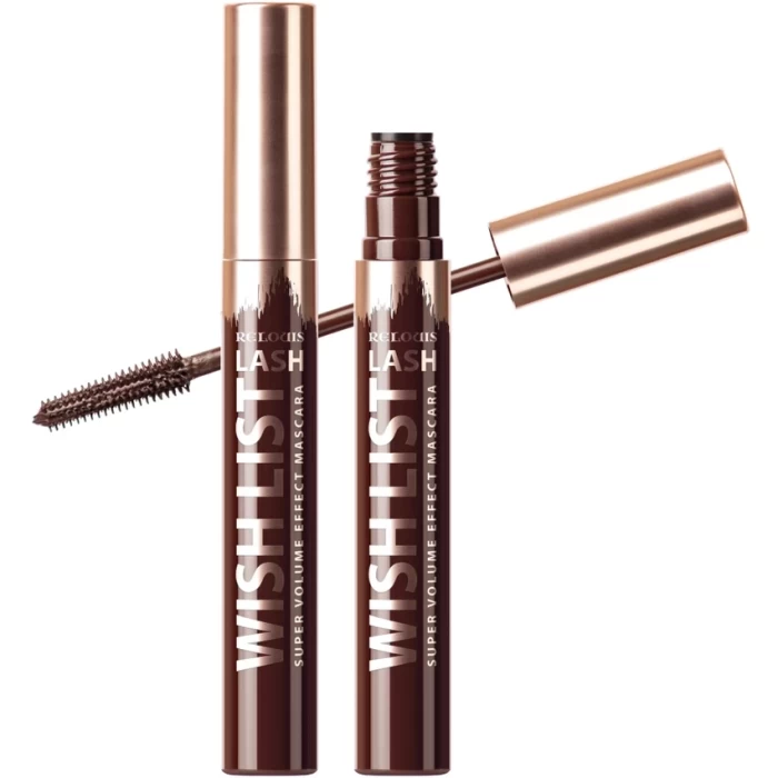 Тушь для ресниц коричневая Relouis Lash Wish List с эффектом суперобъема
