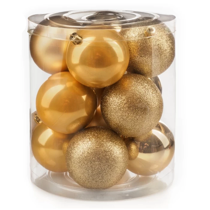 Набор шаров новогодних Ausini VT25-04005-1 золото 12шт
