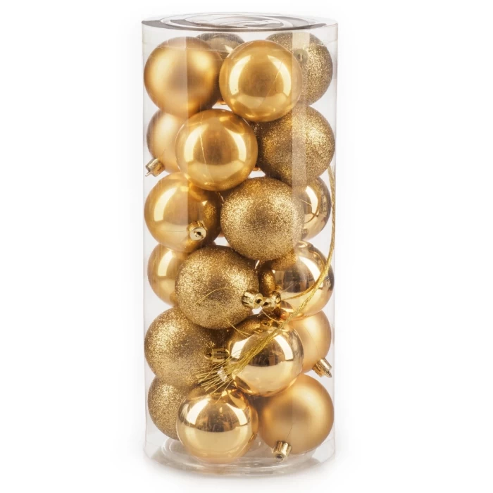 Набор шаров новогодних Ausini VT25-04003-1 золото 24шт