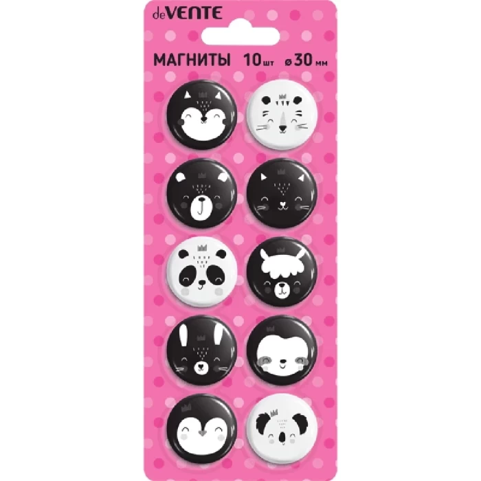 Набор магнитов deVente Animal Faces 6021100 10шт