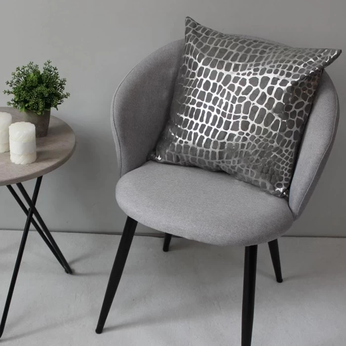 Наволочка декоративная Matex Luxury Крокодил серебристый/серый 45х45