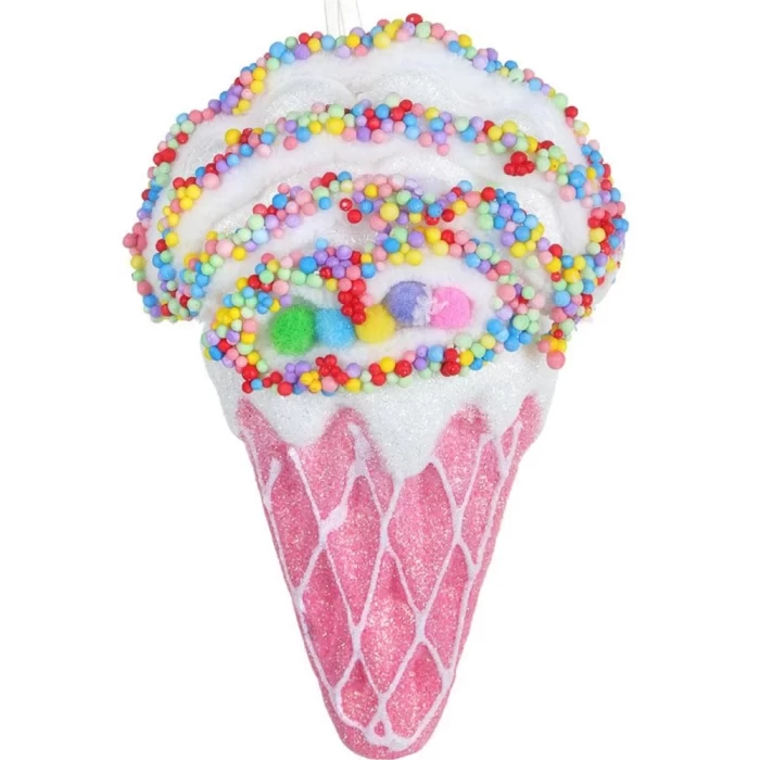 Подвеска декоративная Сноу Бум Мороженое-рожок с кремом 374-527