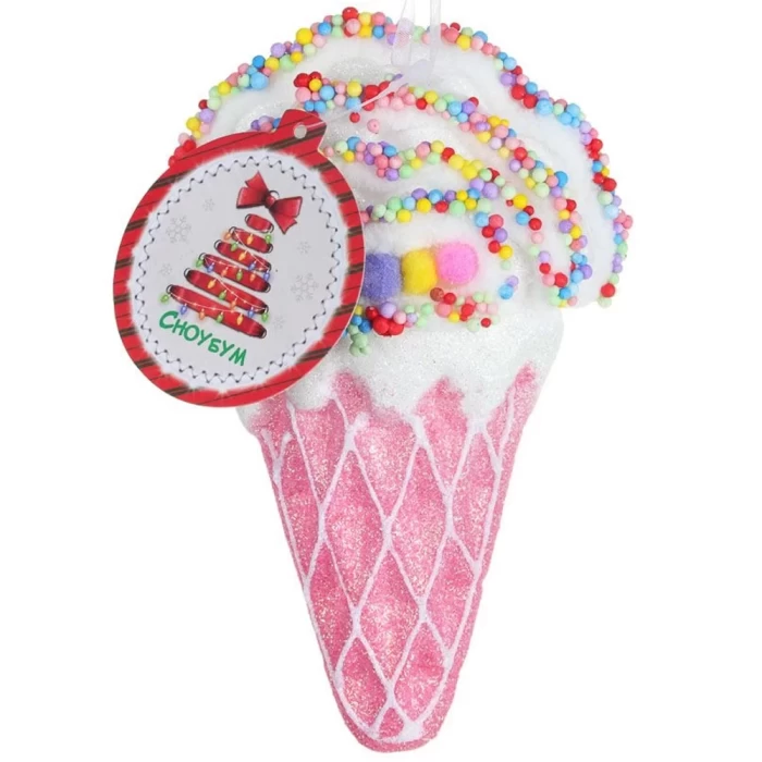 Подвеска декоративная Сноу Бум Мороженое-рожок с кремом 374-527