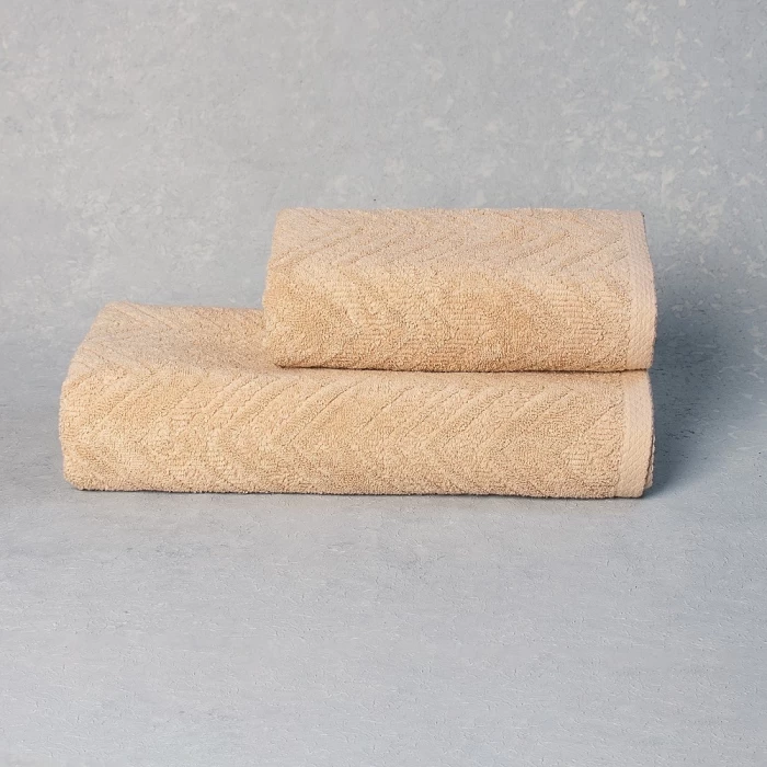 Полотенце махровое ТМ "ЦУМ" Зигзаг бежевый 70х140 см