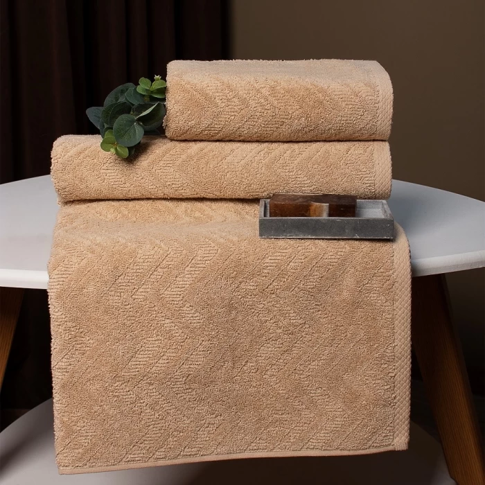 Полотенце махровое ТМ "ЦУМ" Зигзаг бежевый 70х140 см