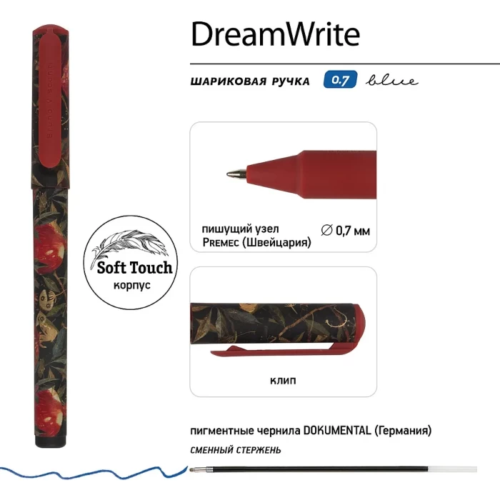 Ручка шариковая автоматическая Bruno Visconti Flora Black night 0,7мм синий