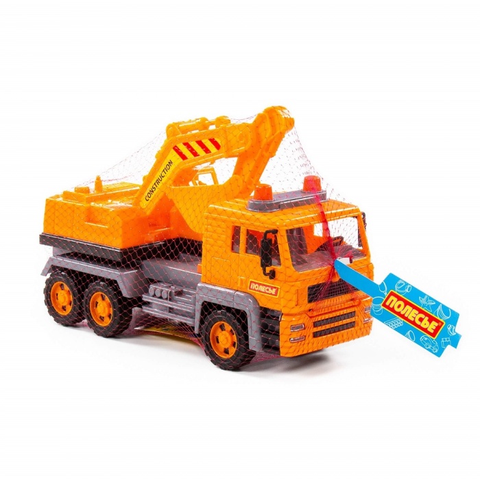 Автомобиль-экскаватор "Алмаз" инерционный (в сеточке) арт. 86709