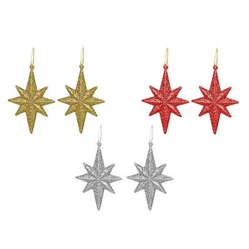 Набор подвесок СНОУ БУМ "Звезды" 8x6см 6шт