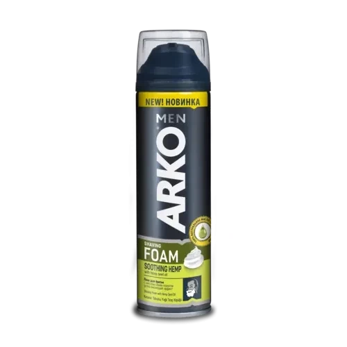 Пена для бритья Arko Men Soothing hemp с маслом семян конопли 200мл