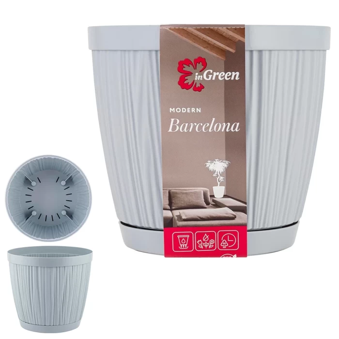 Горшок для цветов InGreen Barcelona утренний туман 6,5л
