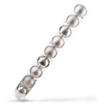 Набор шаров новогодних Ausini VT25-04004-2 серебристый 9шт