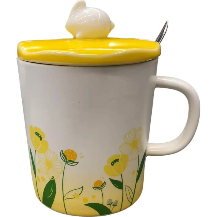 Кружка с ложкой и крышкой MUG-458 420мл