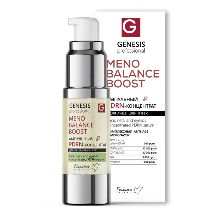 Ампульный PDRN-концентрат для лица, шеи и век Белита-М Genesis Professional Meno Balance Boost 30мл