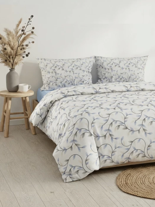 Комплект постельного белья двуспальный ТМ "ЦУМ" Голубые листья