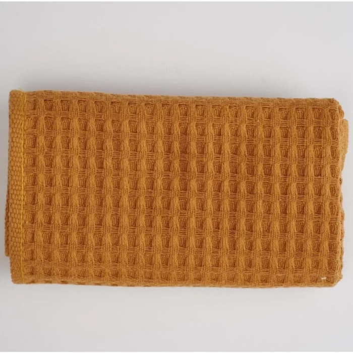 Полотенце вафельное ТМ «ЦУМ» горчица 100х150см