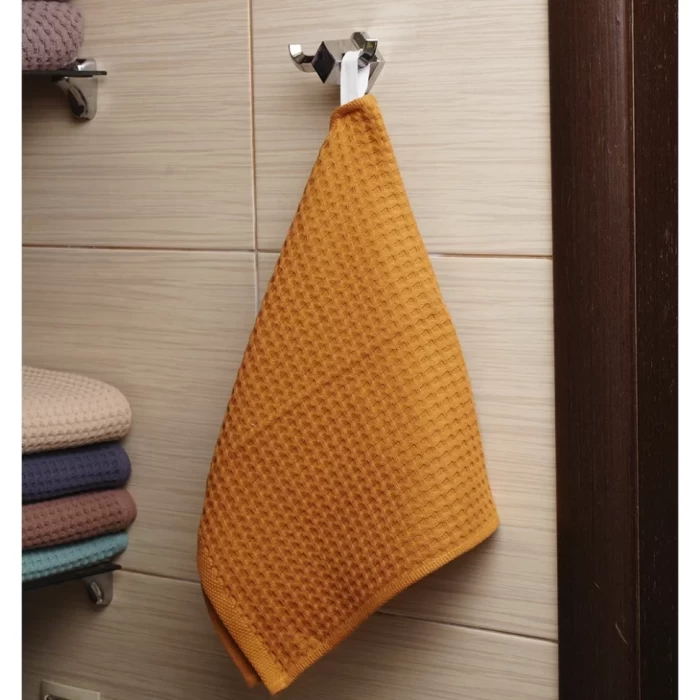Полотенце вафельное ТМ «ЦУМ» горчица 100х150см