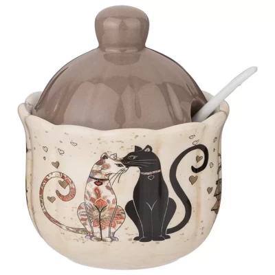 Сахарница Agness Парижские коты 280мл