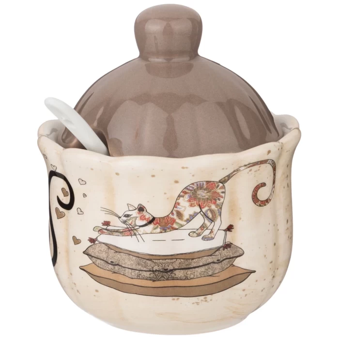 Сахарница Agness Парижские коты 280мл