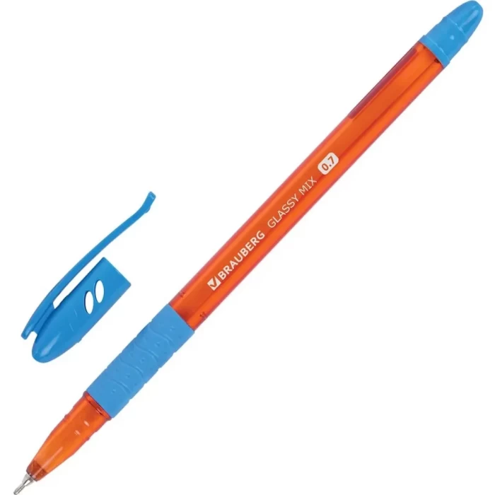 Ручка Brauberg glassy sky blue 144107