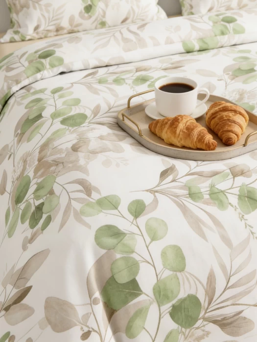  Комплект постельного белья Евро ТМ "ЦУМ" Листья