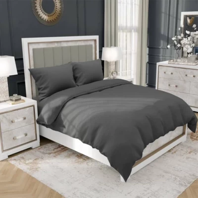 Комплект постельного белья евро ТМ "ЦУМ" Графит поплин