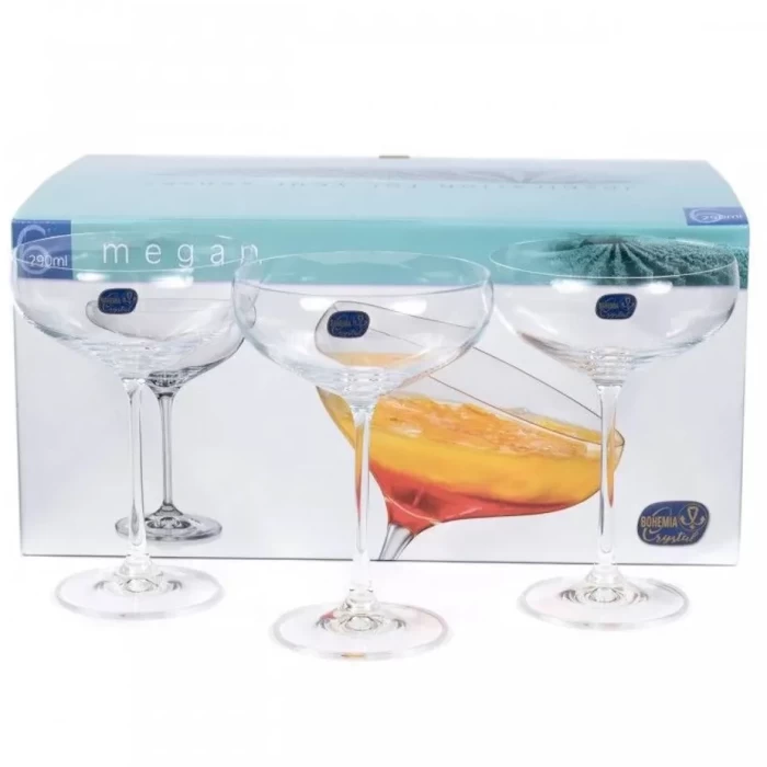 Набор бокалов для мартини стеклянных Megan 6шт 290мл