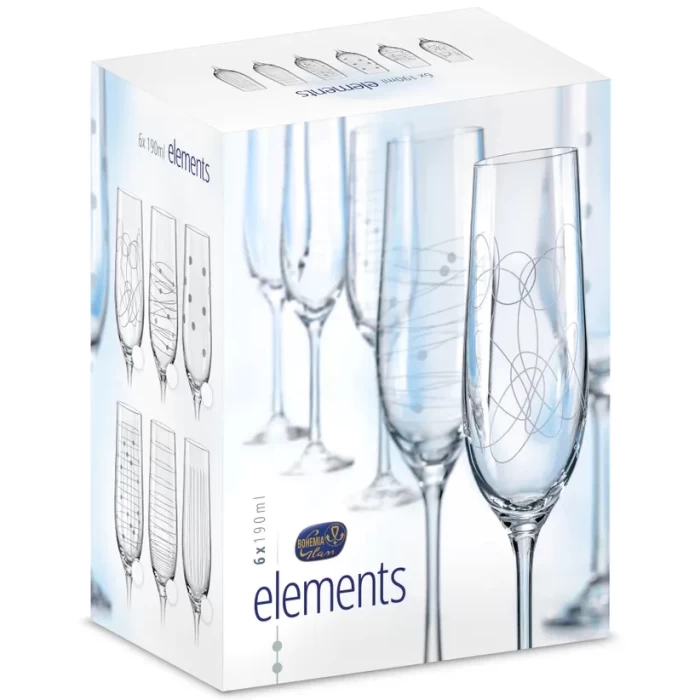Набор бокалов Bohemia Crystal Виола Elements 6шт