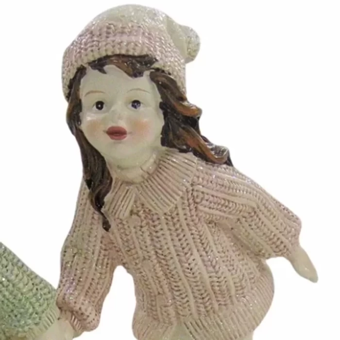 Новогодний сувенир Девилон Мальчик и девочка на лыжах 880231