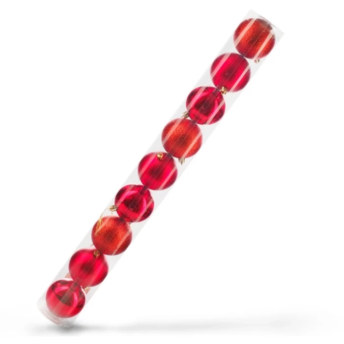 Набор шаров новогодних Ausini VT25-04004-3 красный 9шт