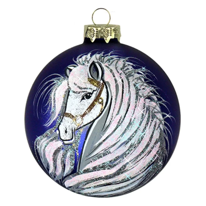 Шар стеклянный декорированный Декарт Белогривая 100 в54