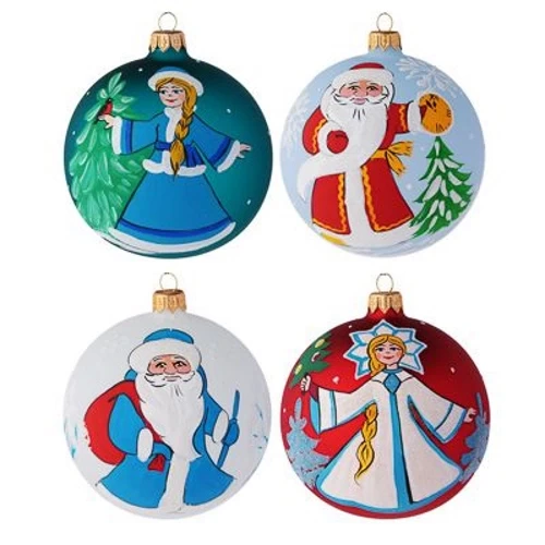 Шар ручной работы СНОУ БУМ "Русская зима" 100 мм стекло