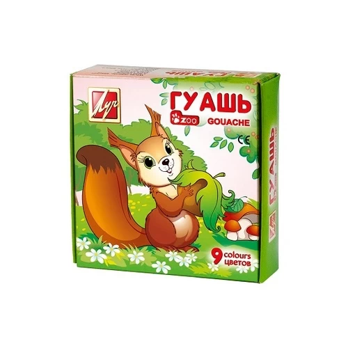 Гуашь 9 цветов Zoo