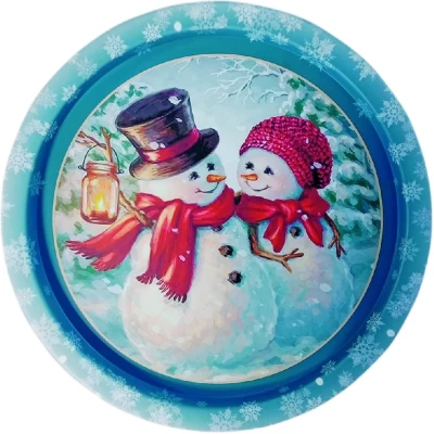 Поднос Снеговики 28,2см