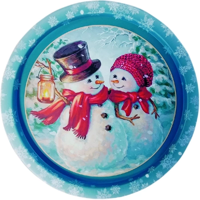 Поднос Снеговики 28,2см