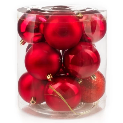 Набор шаров новогодних Ausini VT25-04005-3 красный 12шт