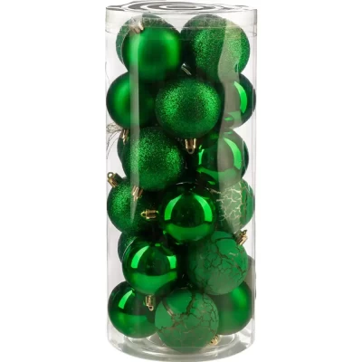 Набор шаров новогодних Ausini VT25-04020-5 зеленый 24шт