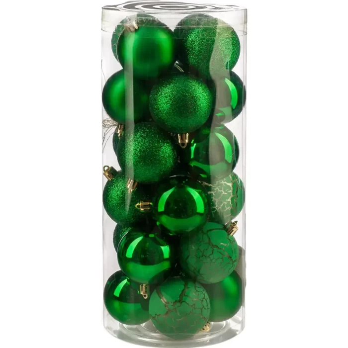 Набор шаров новогодних Ausini VT25-04020-5 зеленый 24шт