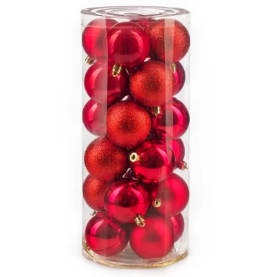 Набор шаров новогодних Ausini VT25-04003-3 красный 24шт